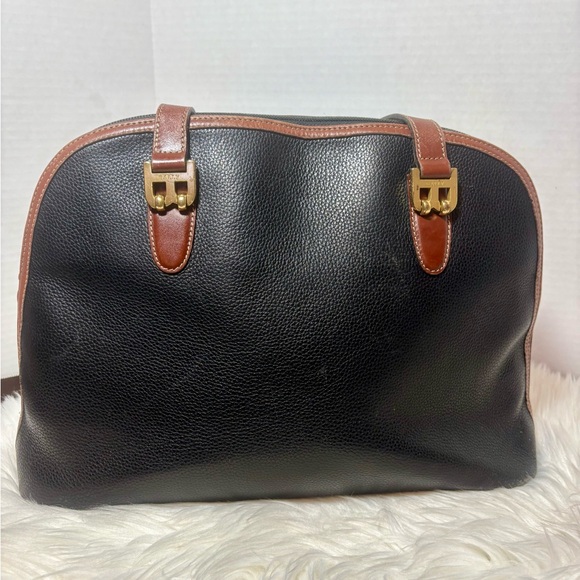 BALLY B Logo Black and Brown Leather Handbag - Picture 6 of 15